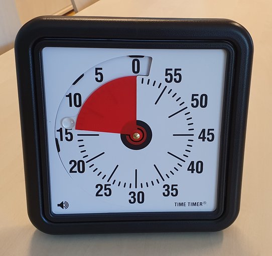 Bild einer großen Uhr mit markiertem Zeitbereich
