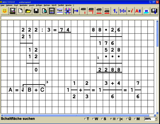 Multitext Beispiel für Mathematik