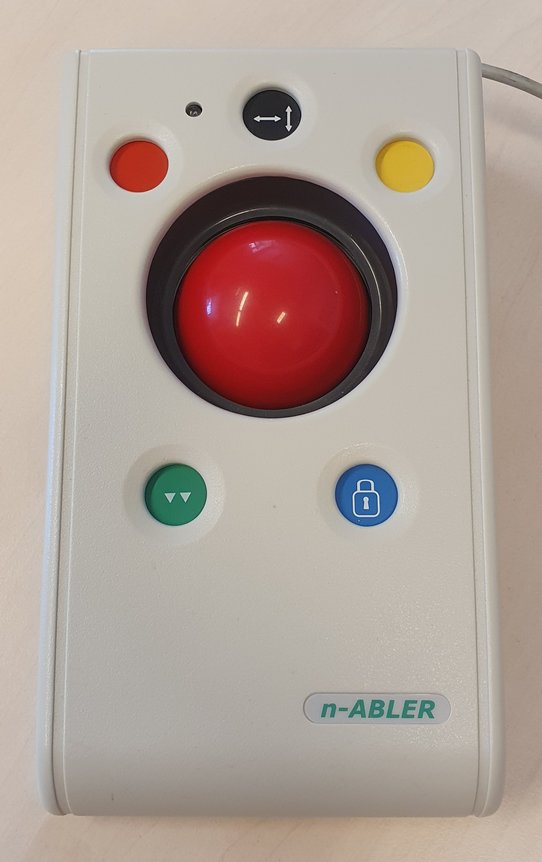 Trackingball mit 5 bunten Tasten